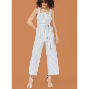 NWT Forever 21 Striped Button-Front Jumpsuit